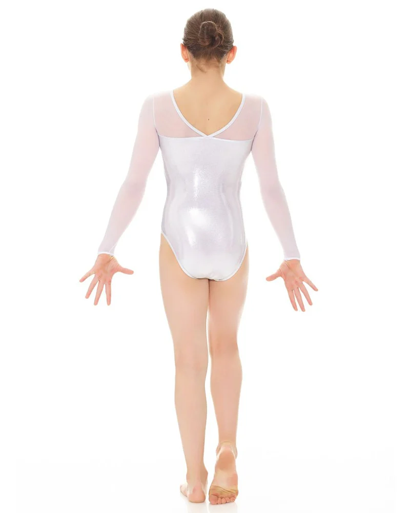 Mondor Metallic Mesh Long Sleeve Gymnastics Leotard - 17890 Girls - Image 2