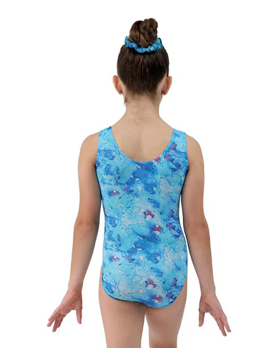 Mondor Abstract Print Gymnastic Tank Leotard - 37822C Girls - Image 2