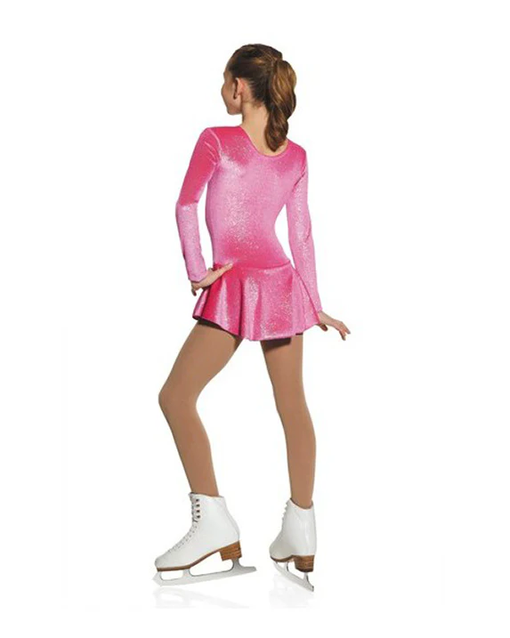 Mondor Born To Skate Glitter Velvet Skating Dress - 2711C Girls - Pink Glitter - Image 2