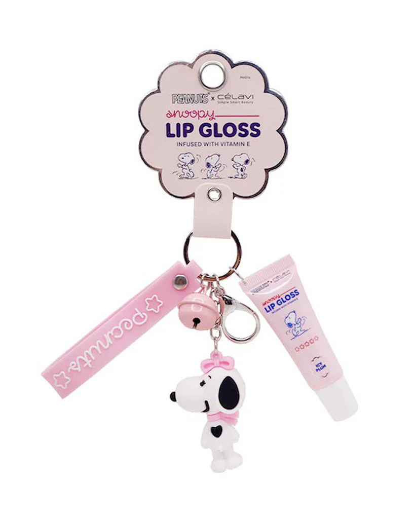 Pineapple Beauty Celavi Icy Plum Snoopy Lip Gloss with Keychain