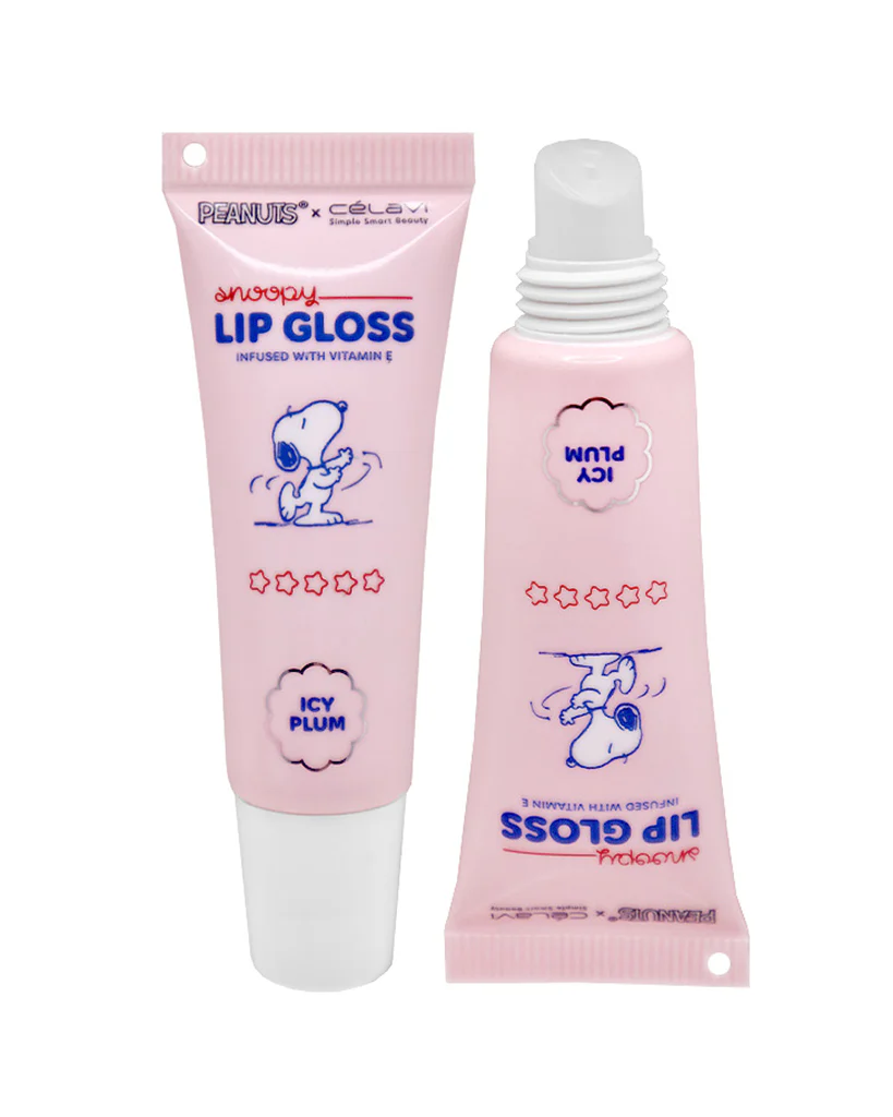 Pineapple Beauty Celavi Icy Plum Snoopy Lip Gloss with Keychain - Image 2