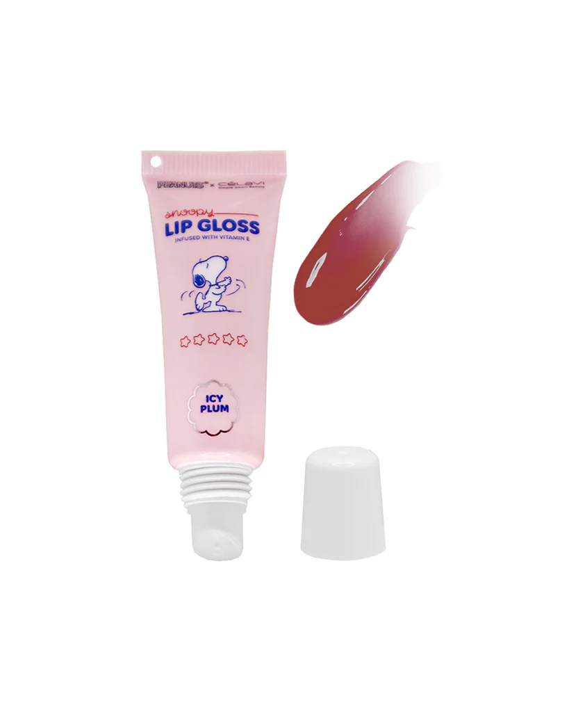 Pineapple Beauty Celavi Icy Plum Snoopy Lip Gloss with Keychain - Image 3
