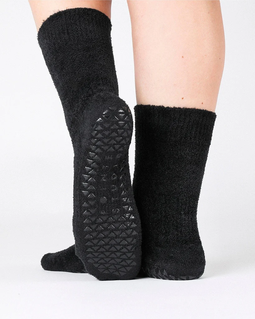 Pointe Studio Happy Cloud Crew Grip Ankle Sock - Womens - Black - Image 2