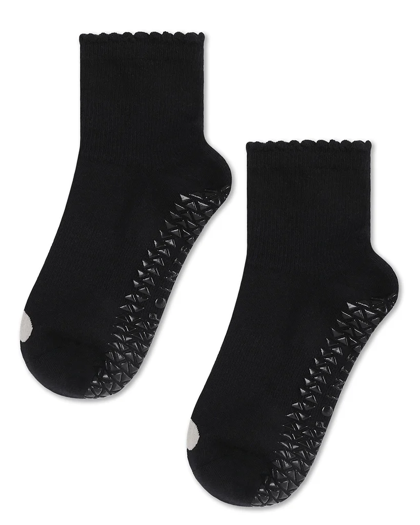 Pointe Studio Love Ankle Grip Sock - Womens - Black - Image 3