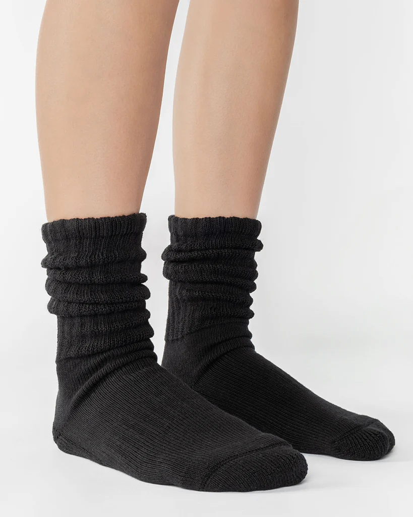 Pointe Studio Slouch Crew Grip Sock - Womens - Black - Image 5