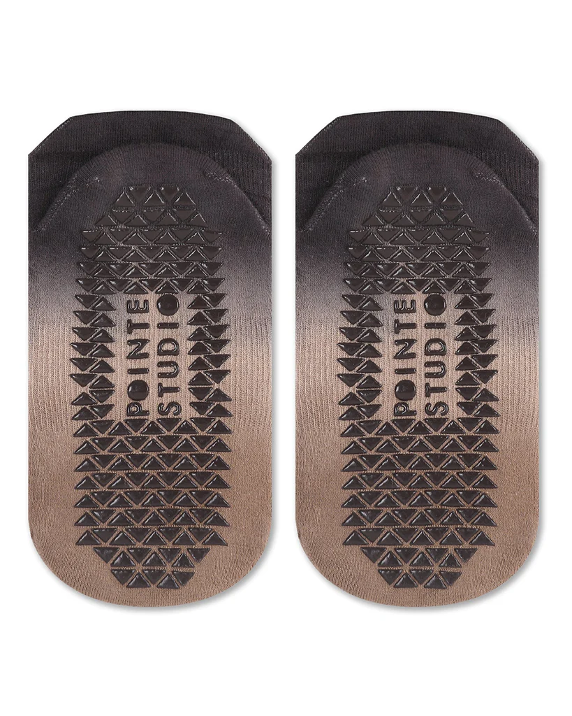 Pointe Studio Wyatt Full Foot Grip Sock - Womens - Chocolate Ombre - Image 3