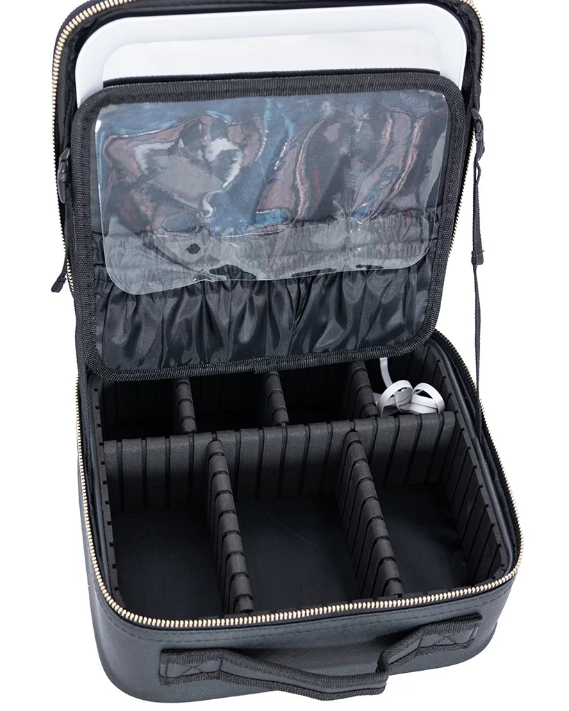 Rac n Roll Cosmetic Bag with LED Mirror - Black - Image 4