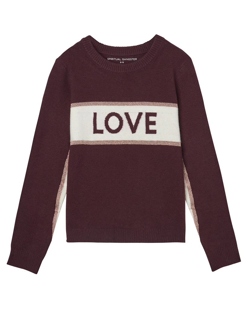 Spiritual Gangster Brooklyn Sweater - Girls - Blackberry - Image 2