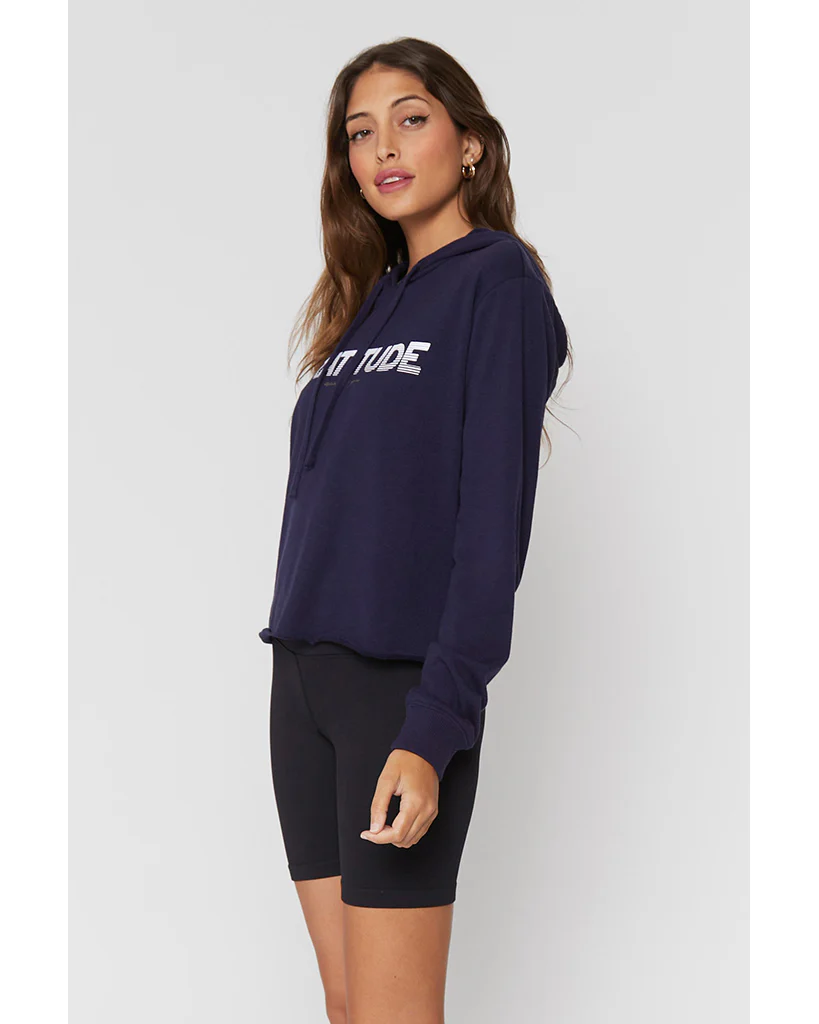 Spiritual Gangster Gratitude Vintage Terry Crop Hoodie - Womens - Night - Image 3