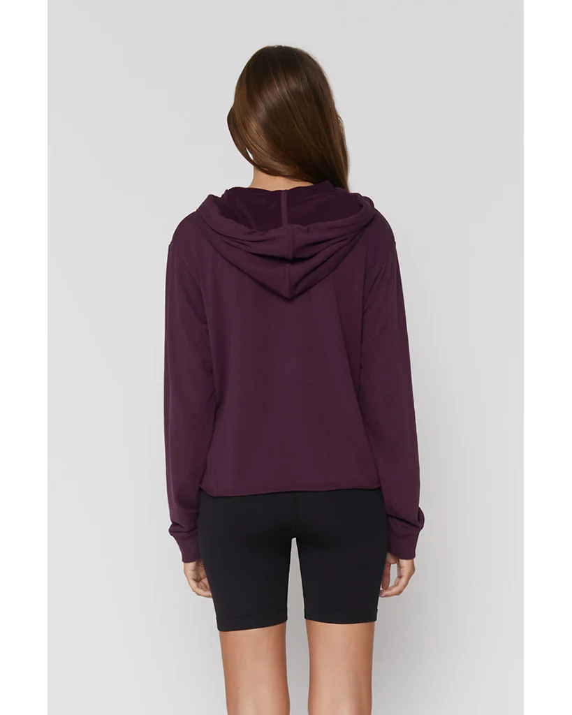 Spiritual Gangster SG Vintage Terry Crop Hoodie - Womens - Blackberry - Image 4