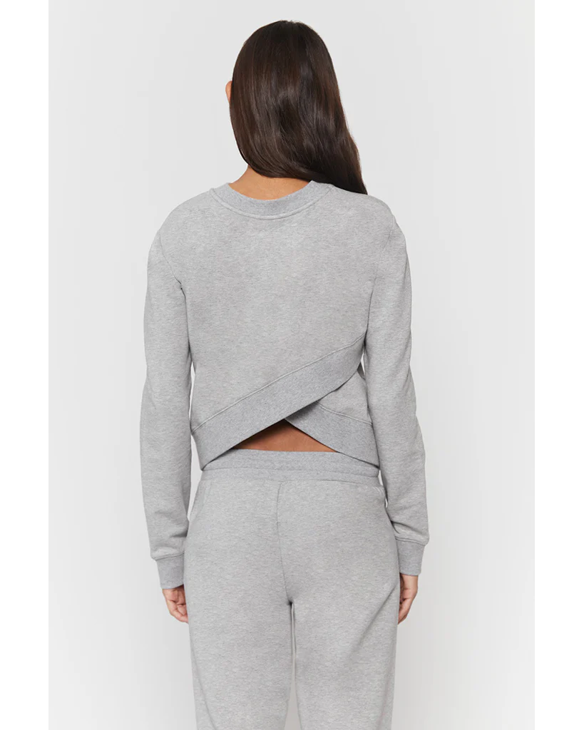 Spiritual Gangster Tulip Back Sweatshirt - Womens - Heather Grey - Image 2