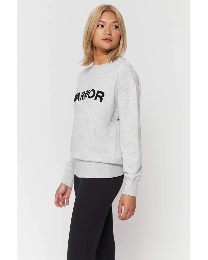 Spiritual Gangster Warrior Relaxed Crewneck Pullover - Womens - Heather Ash - Image 2