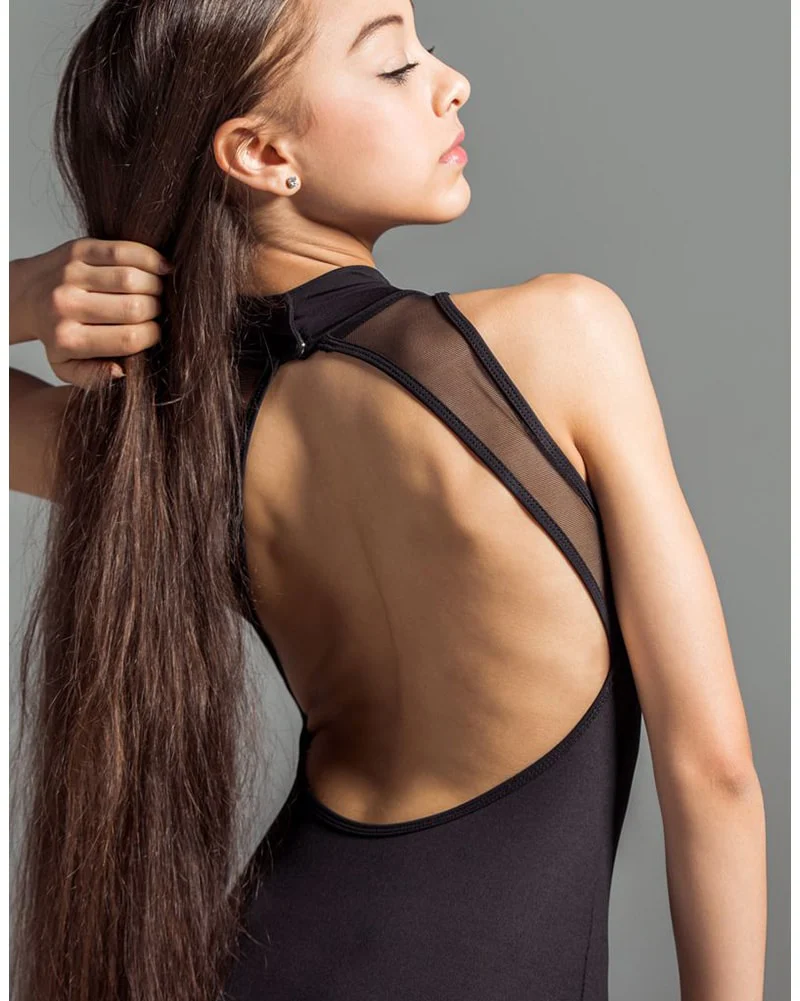 Suffolk Mock Turtleneck Mesh Sleeveless Leotard - 2005C/6505C Girls - Image 2