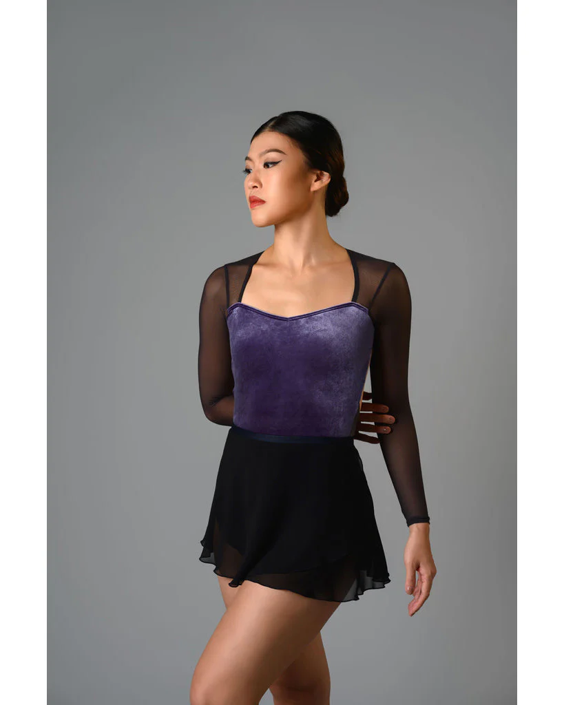 Supertone Couture Collection Megan with Velvet & Mesh Long Sleeve Leotard - Womens - Image 11