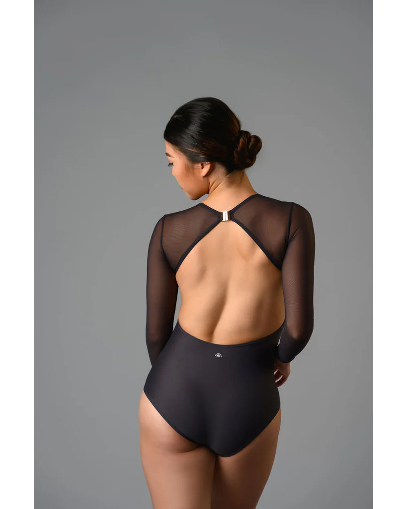 Supertone Couture Collection Megan with Velvet & Mesh Long Sleeve Leotard - Womens - Image 4