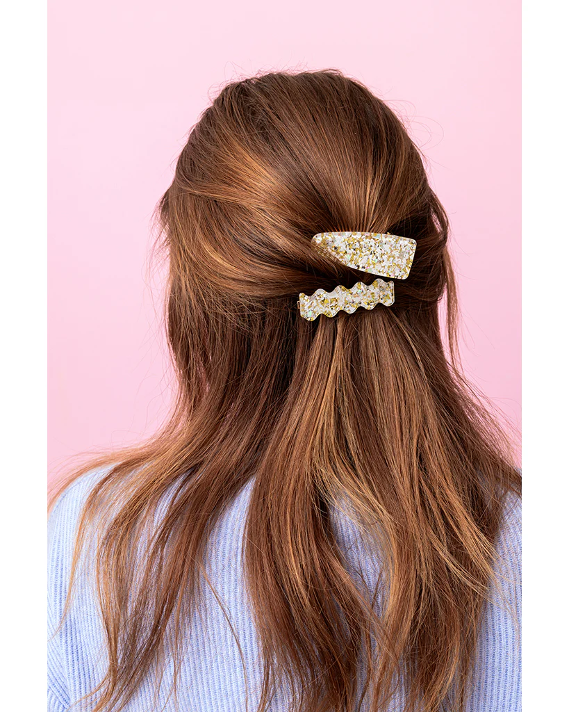 Taylor Elliott Designs Hair Clip 2pc Set Medium - Assorted Pearl Confetti - Image 2