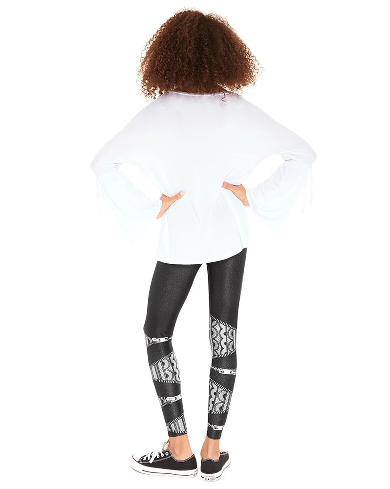Terez Legging - 7875 Girls - Lacey Zips Print - Image 2