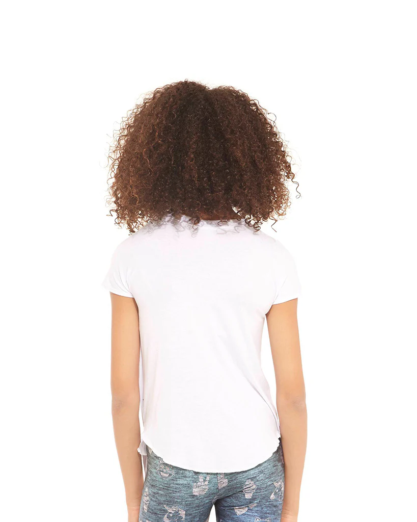 Terez Tie Front Detailed Tee - 1444 Girls - White - Image 2