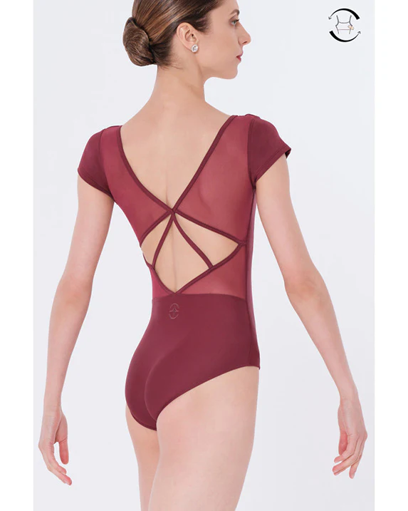 Wear Moi Dolores V Neck Strappy Mesh Back Cap Sleeve Leotard - Womens - Image 4