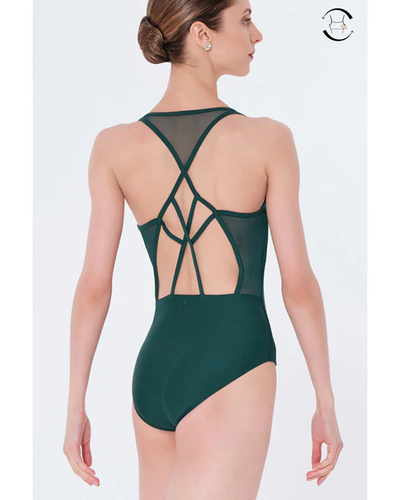 Wear Moi Neoma V Neck Strappy Mesh Back Tank Leotard - Womens - Image 7